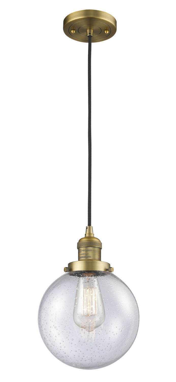 Innovations 201C-BB-G204-8 One Light Mini Pendant, Brushed Brass