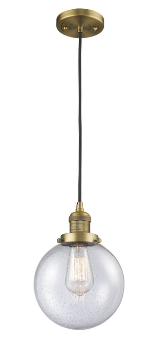 Innovations 201C-BB-G204-8 One Light Mini Pendant, Brushed Brass