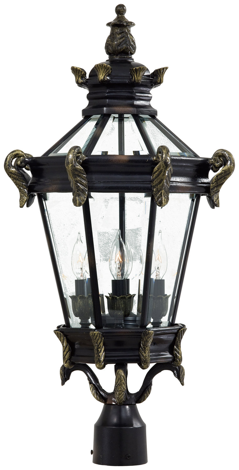 Minka-Lavery 8936-95 Four Light Post Mount, Heritage W/ Gold Highlights