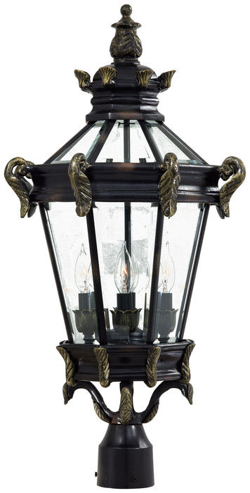 Minka-Lavery 8936-95 Four Light Post Mount, Heritage W/ Gold Highlights