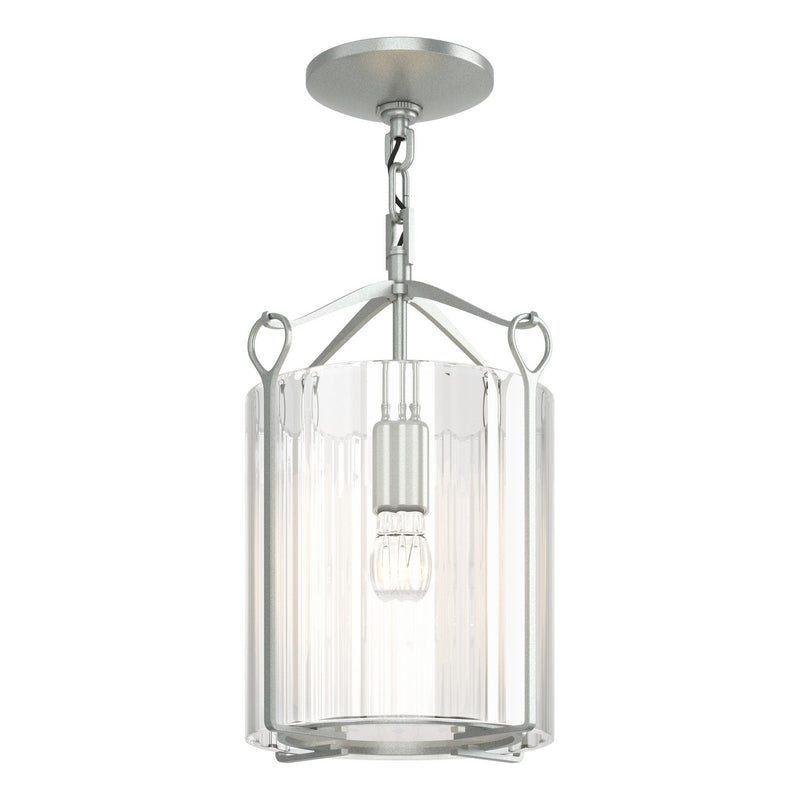 Hubbardton Forge 121140-SKT-82-ZM0137 One Light Semi-Flush Mount, Vintage Platinum