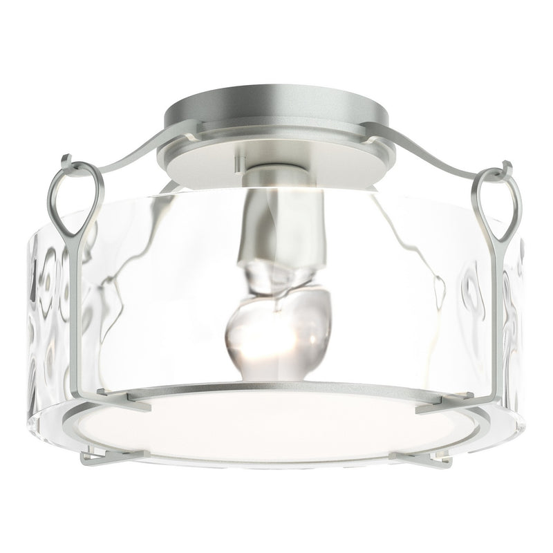 Hubbardton Forge 121142-SKT-82-LL0218 One Light Semi-Flush Mount, Vintage Platinum