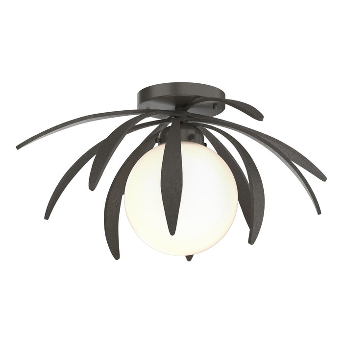Hubbardton Forge 124350-SKT-07-GG0631 One Light Semi-Flush Mount, Dark Smoke