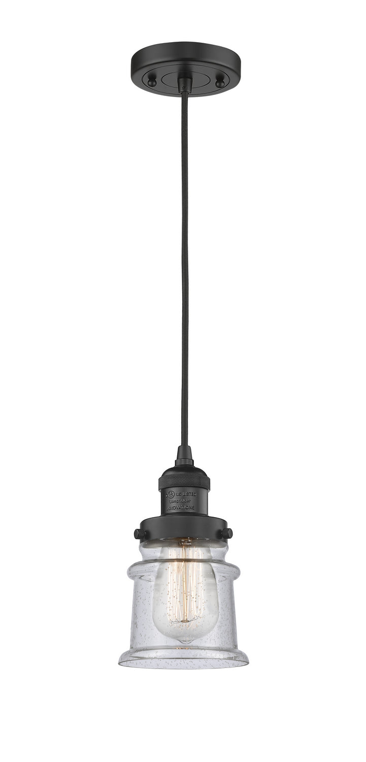 Innovations 201C-BK-G184S One Light Mini Pendant, Matte Black