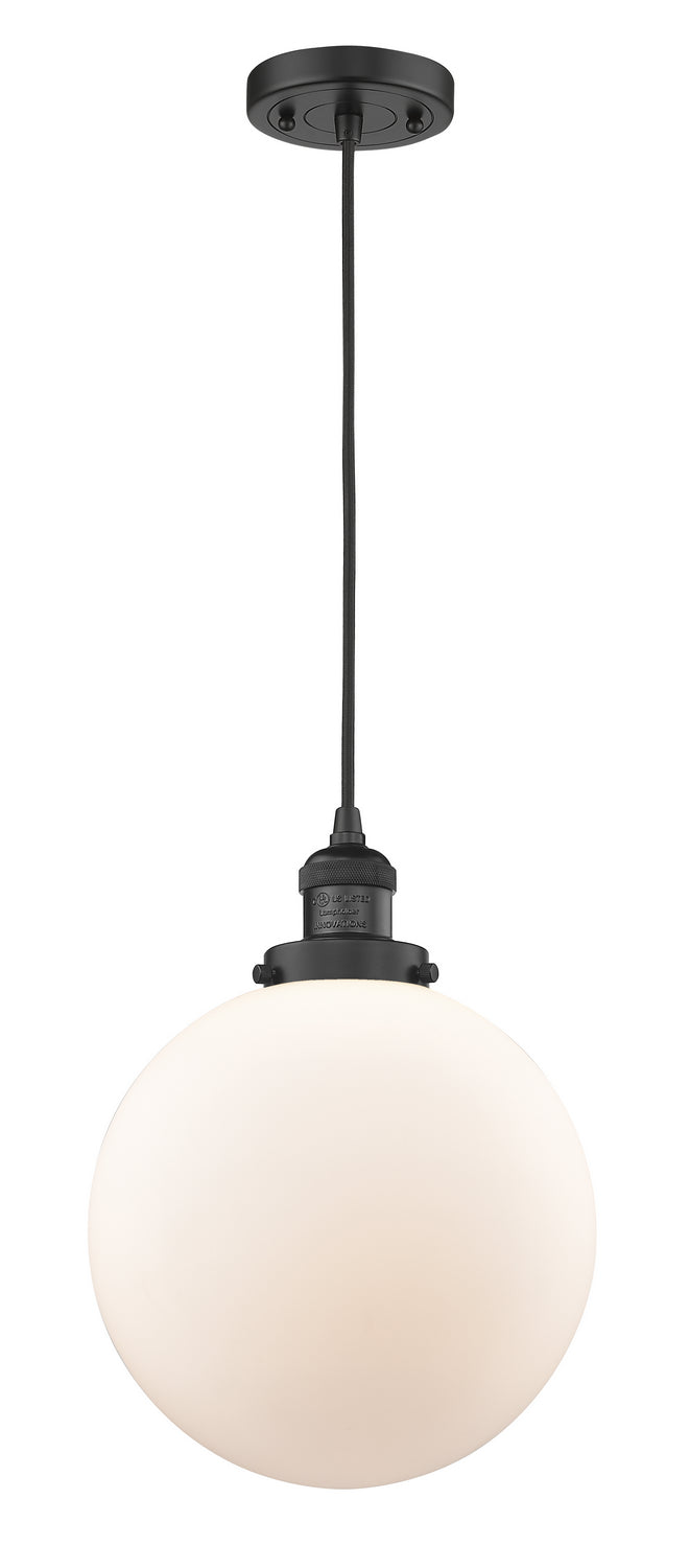 Innovations 201C-BK-G201-10 One Light Mini Pendant, Matte Black