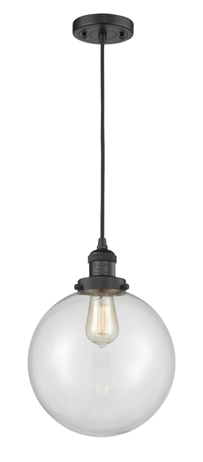 Innovations 201C-BK-G202-10 One Light Mini Pendant, Matte Black