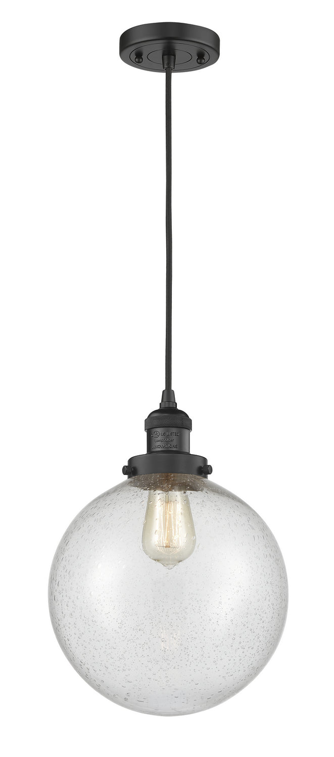 Innovations 201C-BK-G204-10 One Light Mini Pendant, Matte Black
