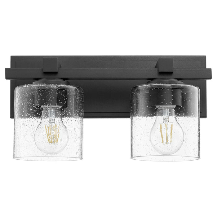 Quorum 5669-2-269 Two Light Wall Mount, Textured Black w/ Clear/Seeded