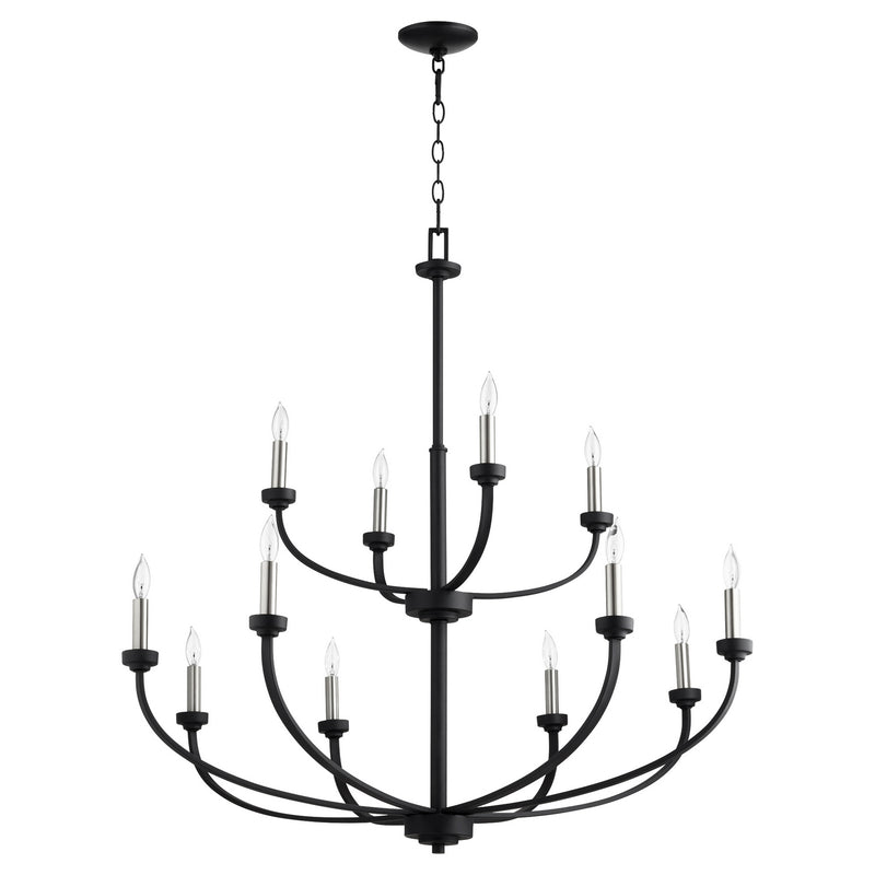 Quorum 6160-12-69 12 Light Chandelier, Textured Black