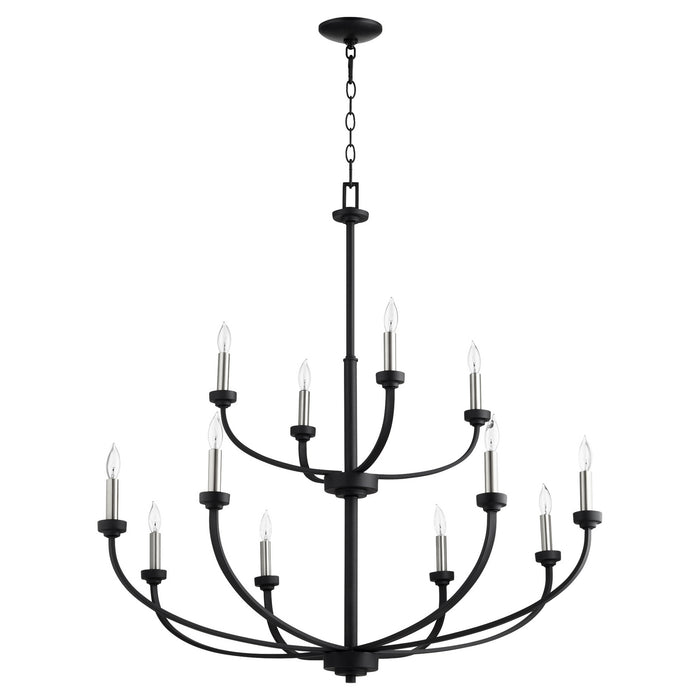 Quorum 6160-12-69 12 Light Chandelier, Textured Black