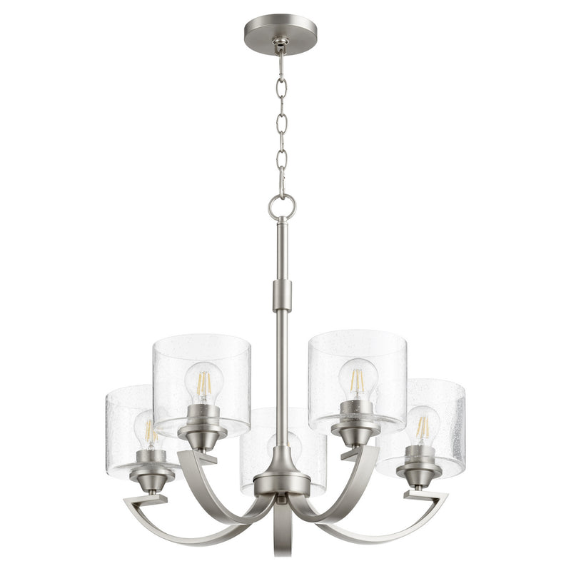 Quorum 6202-5-65 Five Light Chandelier, Satin Nickel