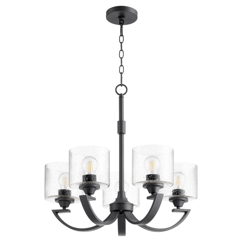 Quorum 6202-5-69 Five Light Chandelier, Textured Black