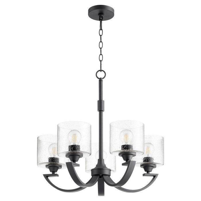 Quorum 6202-5-69 Five Light Chandelier, Textured Black