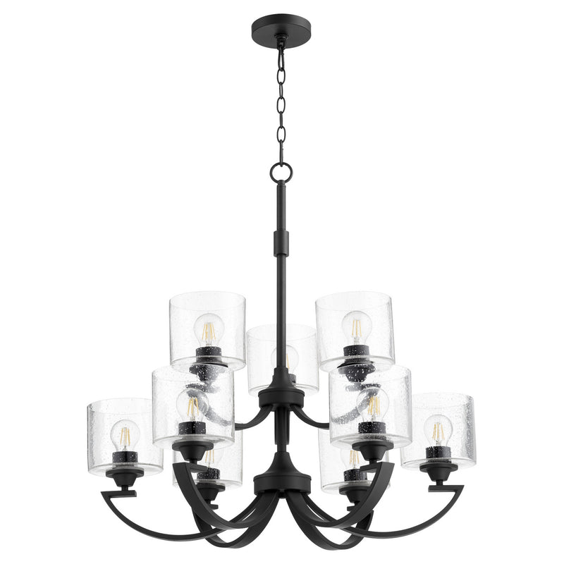 Quorum 6202-9-69 Nine Light Chandelier, Textured Black