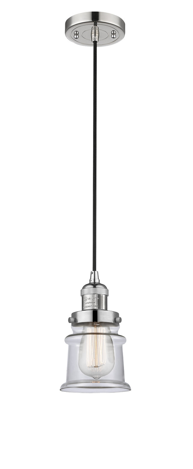 Innovations 201C-PN-G182S One Light Mini Pendant, Polished Nickel