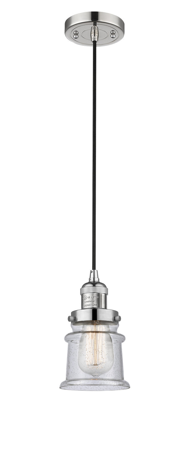 Innovations 201C-PN-G184S One Light Mini Pendant, Polished Nickel