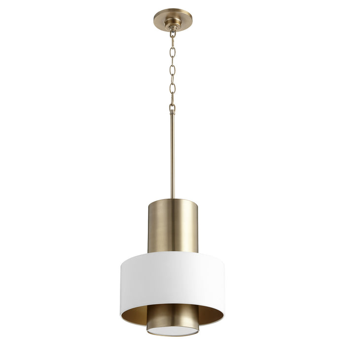 Quorum 8011-0880 One Light Pendant, Studio White