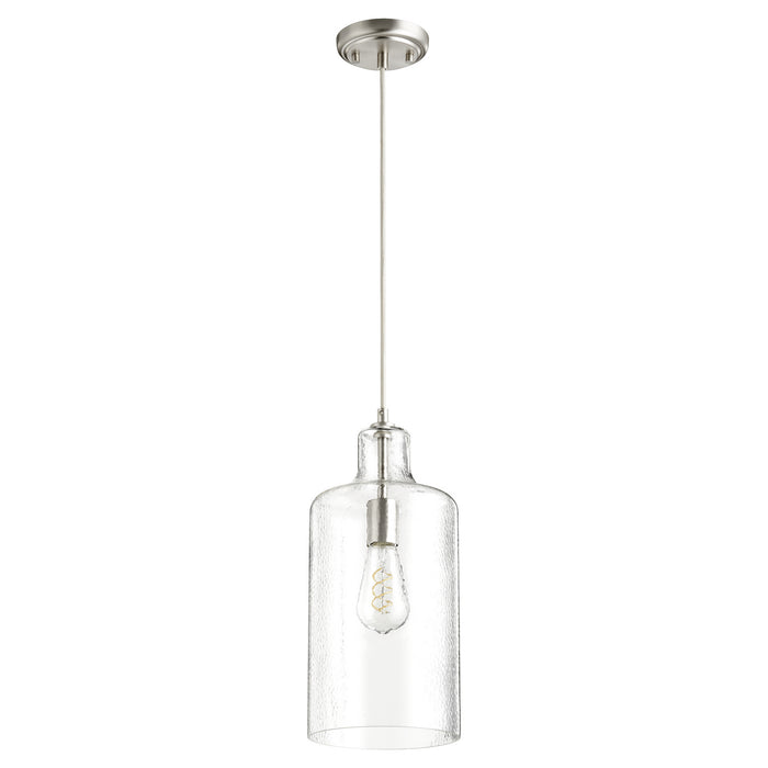 Quorum 8141-65 One Light Pendant, Satin Nickel