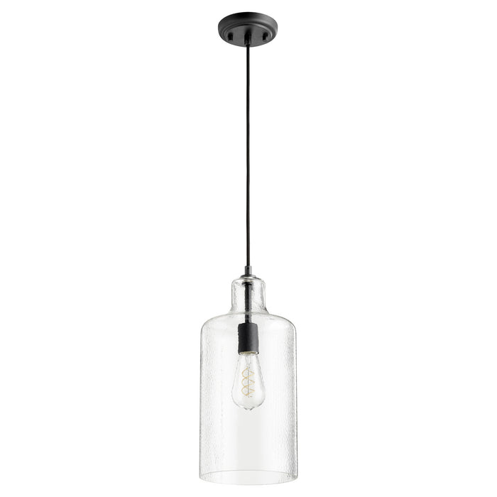 Quorum 8141-69 One Light Pendant, Textured Black