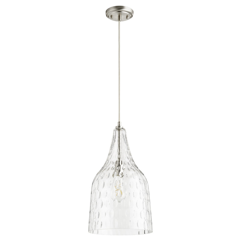 Quorum 8142-65 One Light Pendant, Satin Nickel