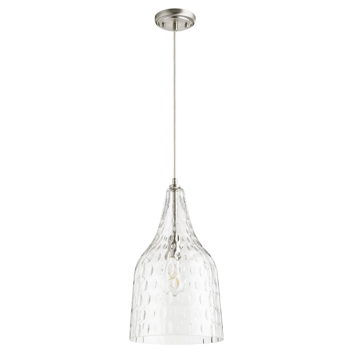 Quorum 8142-65 One Light Pendant, Satin Nickel