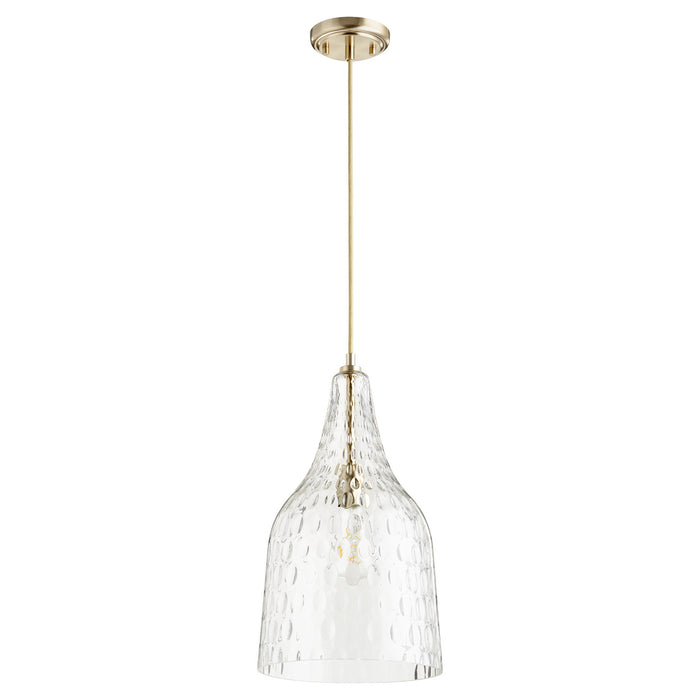 Quorum 8142-80 One Light Pendant, Aged Brass