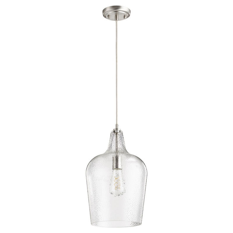 Quorum 8143-65 One Light Pendant, Satin Nickel