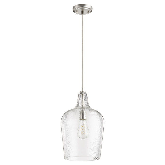 Quorum 8143-65 One Light Pendant, Satin Nickel
