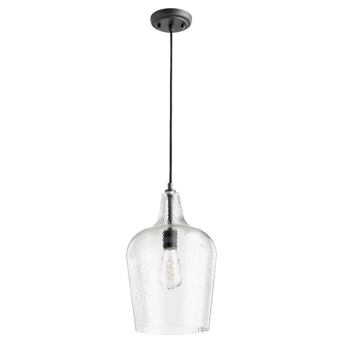 Quorum 8143-69 One Light Pendant, Textured Black