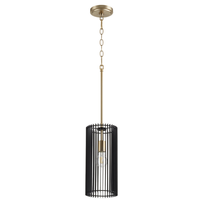 Quorum 817-1-80 One Light Pendant, Aged Brass