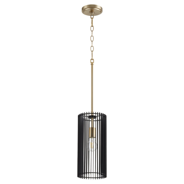 Quorum 817-1-80 One Light Pendant, Aged Brass