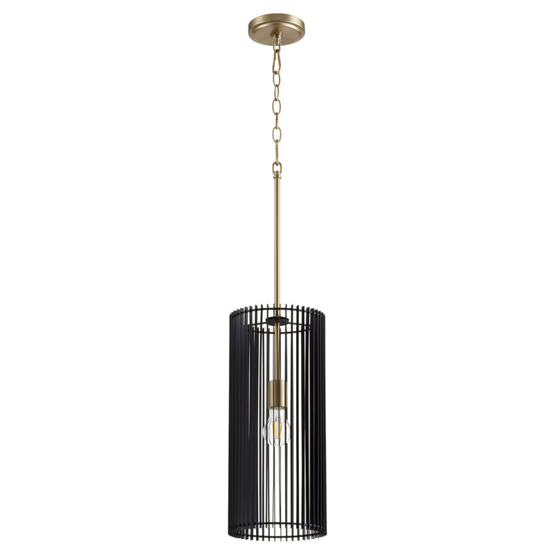 Quorum 818-1-80 One Light Pendant, Aged Brass