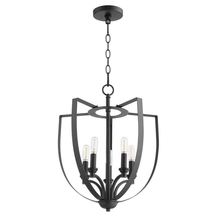 Quorum 8202-5-69 Five Light Chandelier, Textured Black
