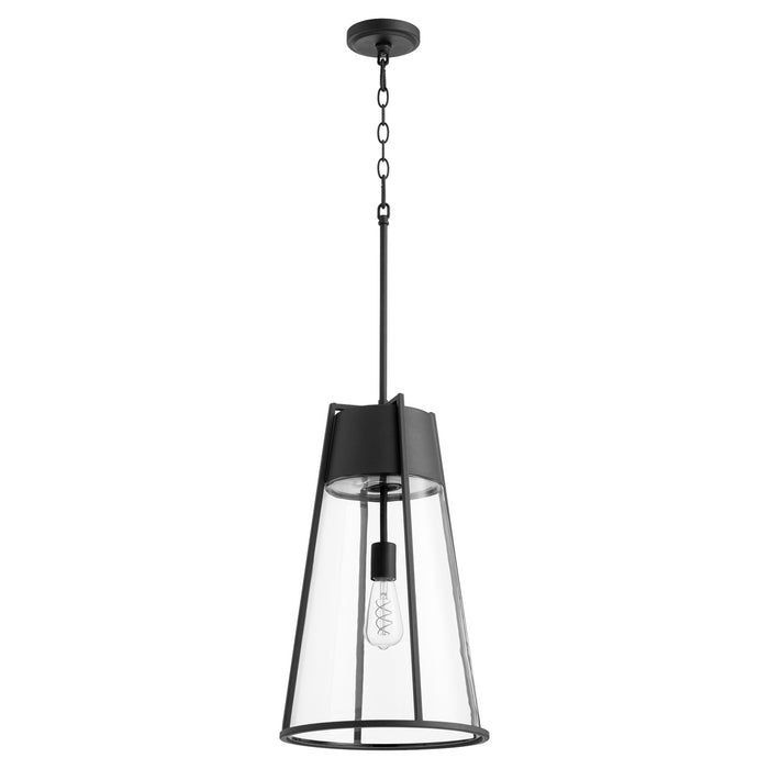 Quorum 828-69 One Light Pendant, Textured Black w/ Clear