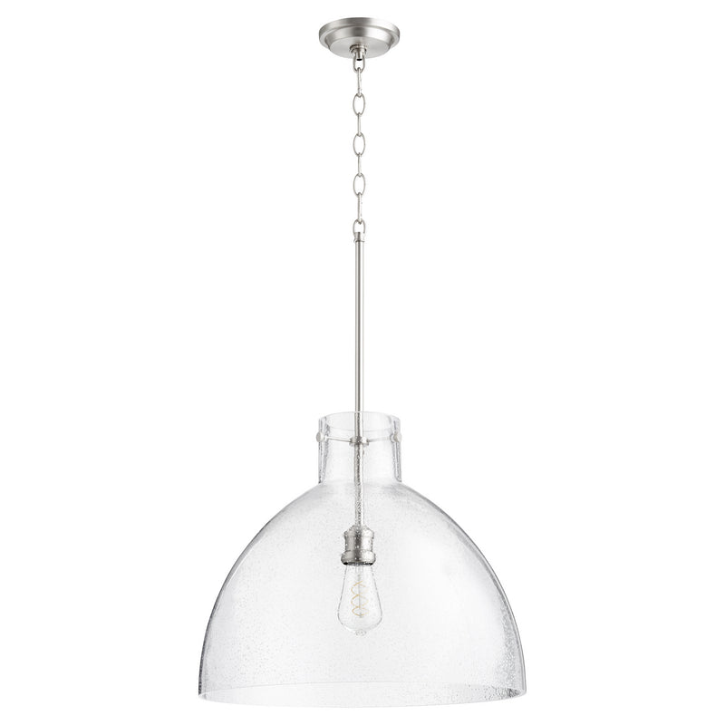 Quorum 8932-65 One Light Pendant, Satin Nickel