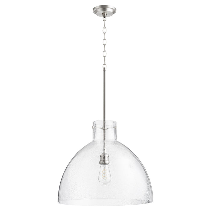 Quorum 8932-65 One Light Pendant, Satin Nickel