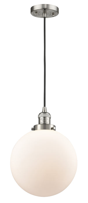 Innovations 201C-SN-G201-10 One Light Mini Pendant, Brushed Satin Nickel