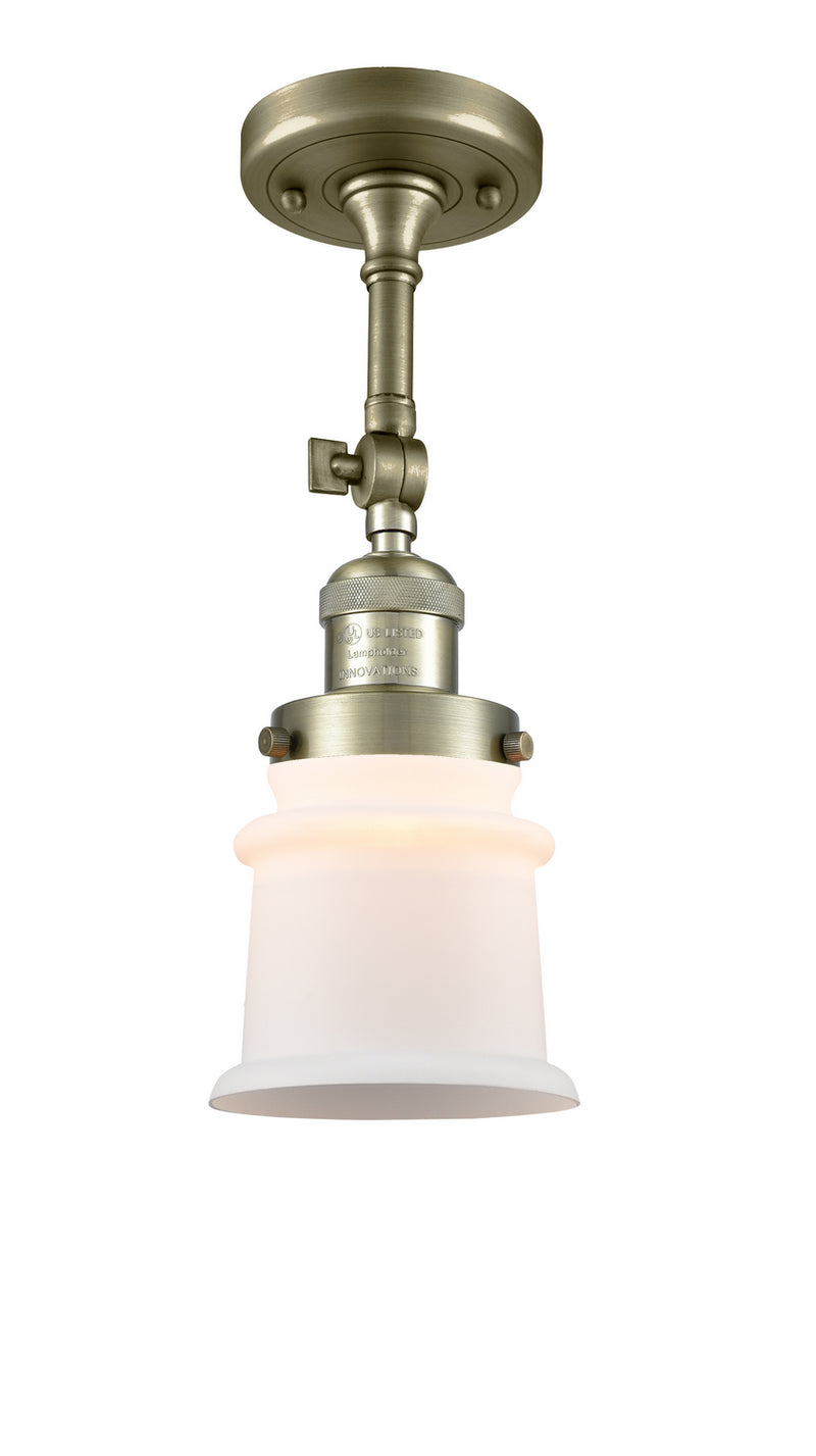 Innovations 201F-AB-G181S One Light Semi-Flush Mount, Antique Brass