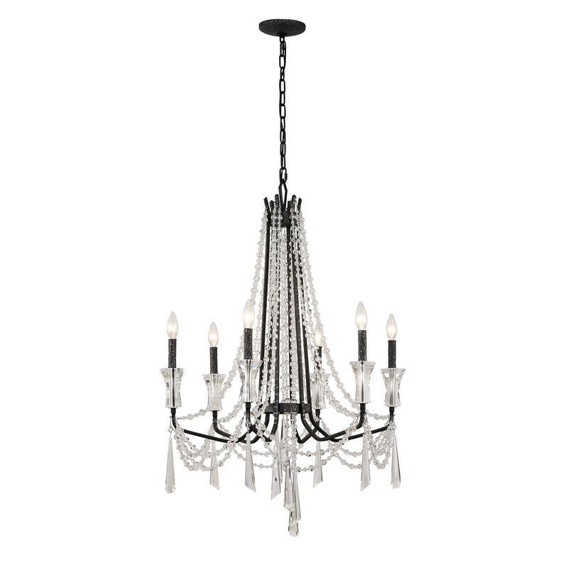 Varaluz 270C06OX Six Light Chandelier, Onyx