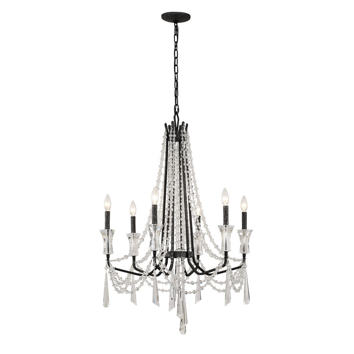 Varaluz 270C06OX Six Light Chandelier, Onyx