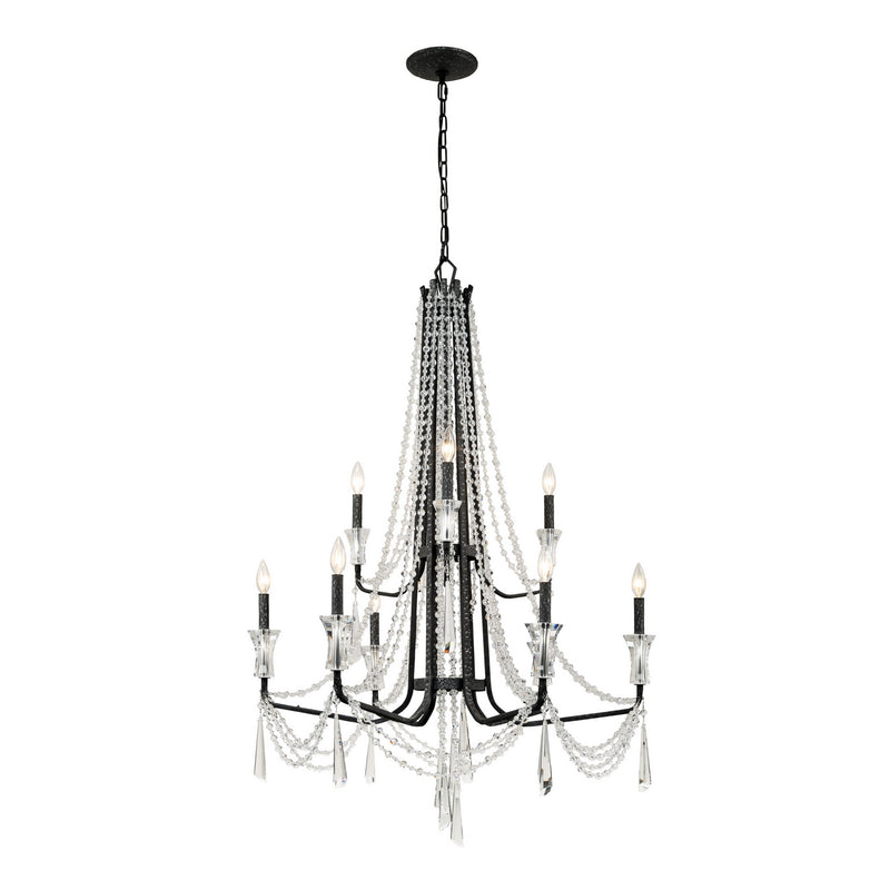 Varaluz 270C09OX Nine Light Chandelier, Onyx