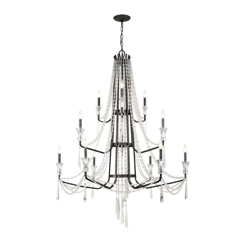 Varaluz 270C12OX 12 Light Chandelier, Onyx