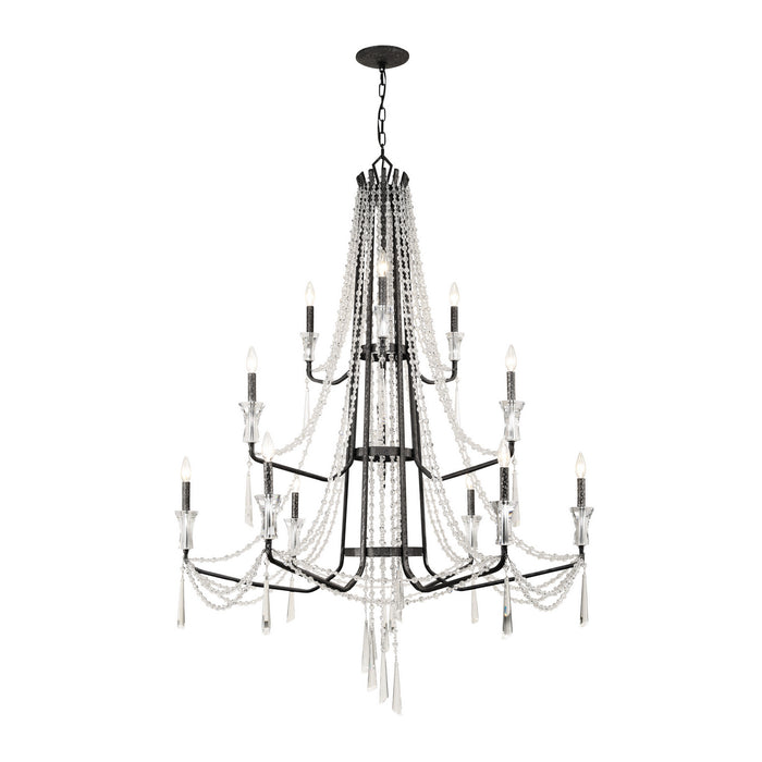Varaluz 270C12OX 12 Light Chandelier, Onyx