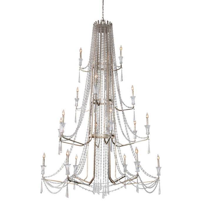 Varaluz 270C18TR 18 Light Chandelier, Transcend Silver