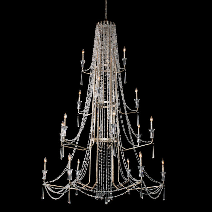 Varaluz 270C18TR 18 Light Chandelier, Transcend Silver