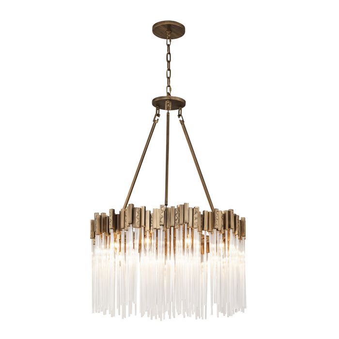 Varaluz 309P10HG Ten Light Pendant, Havana Gold