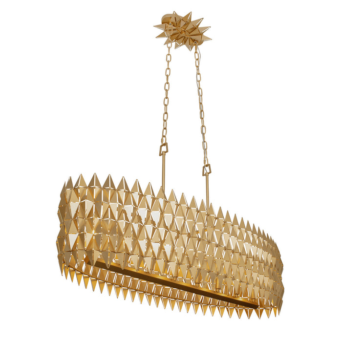 Varaluz 342N08FG Eight Light Pendant, French Gold