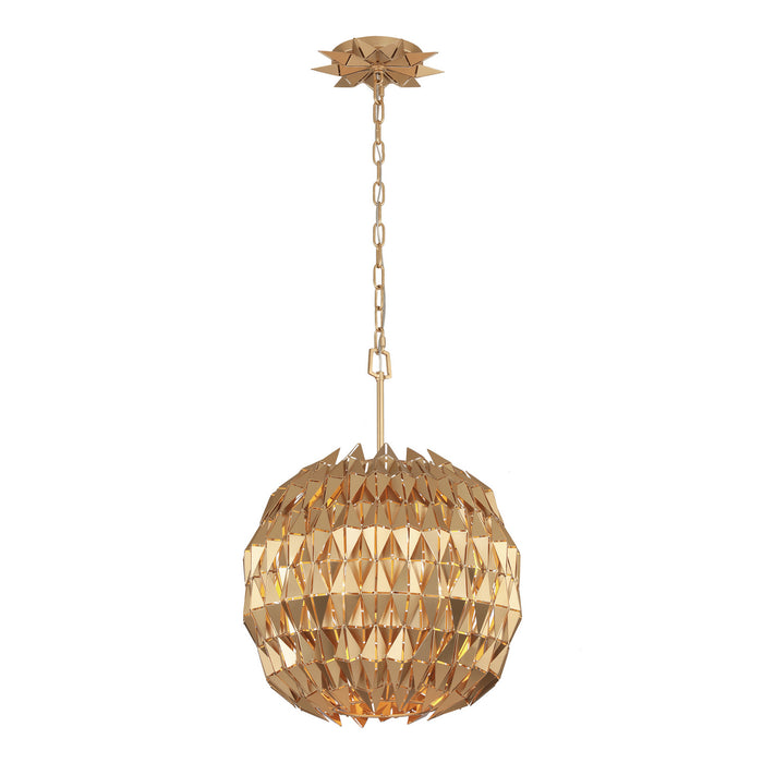 Varaluz 342P03FG Three Light Pendant, French Gold