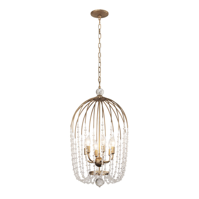 Varaluz 343F06HG Six Light Pendant, Havana Gold