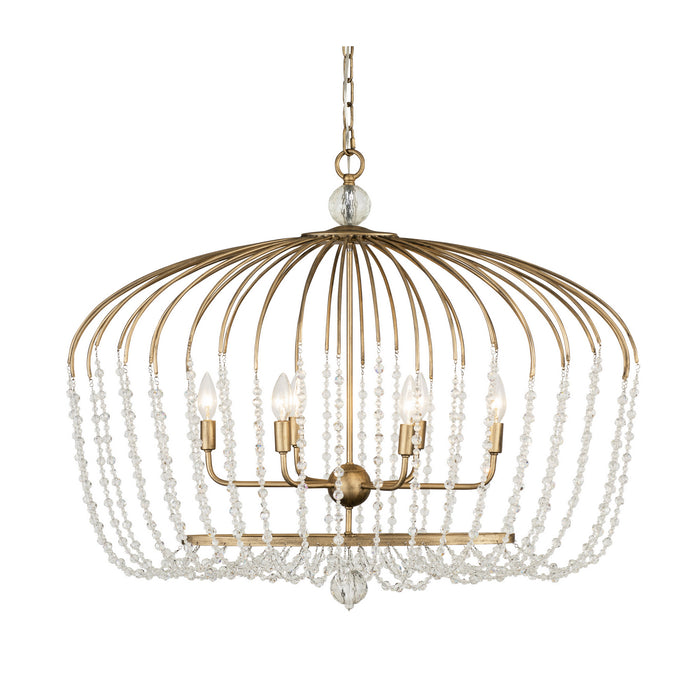 Varaluz 343N06HG Six Light Pendant, Havana Gold